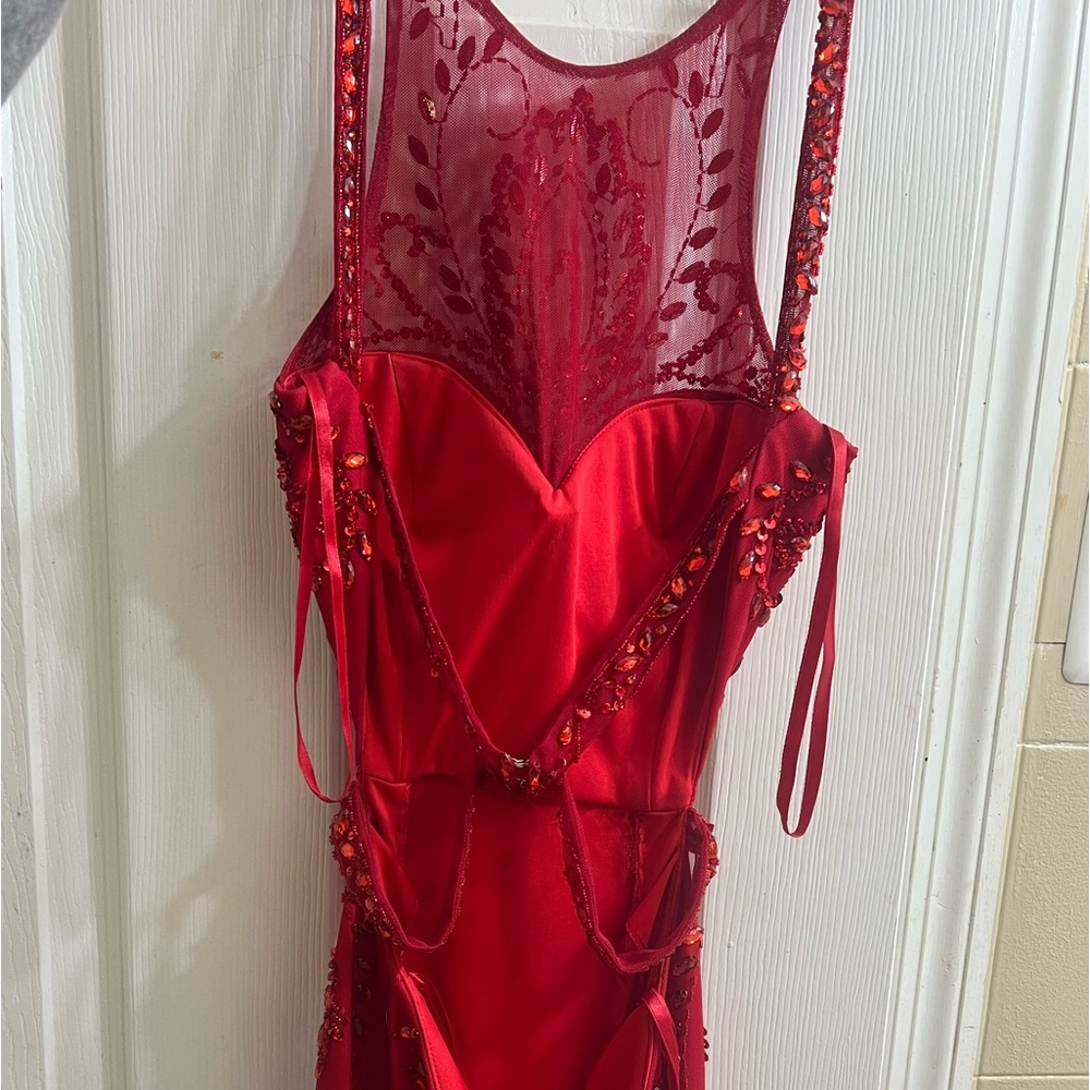 Red Rhinestone Gown - Picture 6 of 8